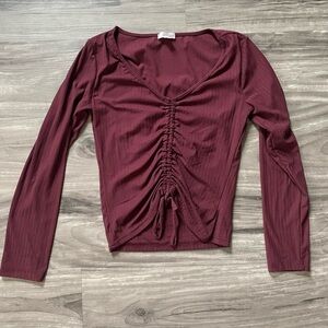 ❤️Orange kiss large long sleeve dressy crop top